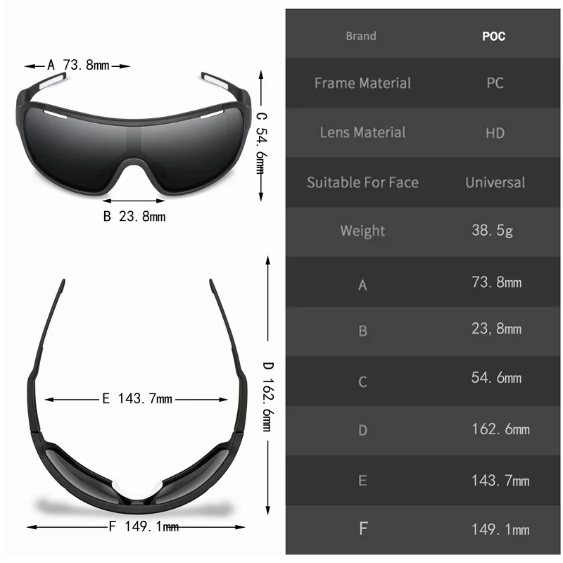 POC Bicycle riding sports glasses boys and girls running marathon cross country MTB DH Outdoor sports sunglasses