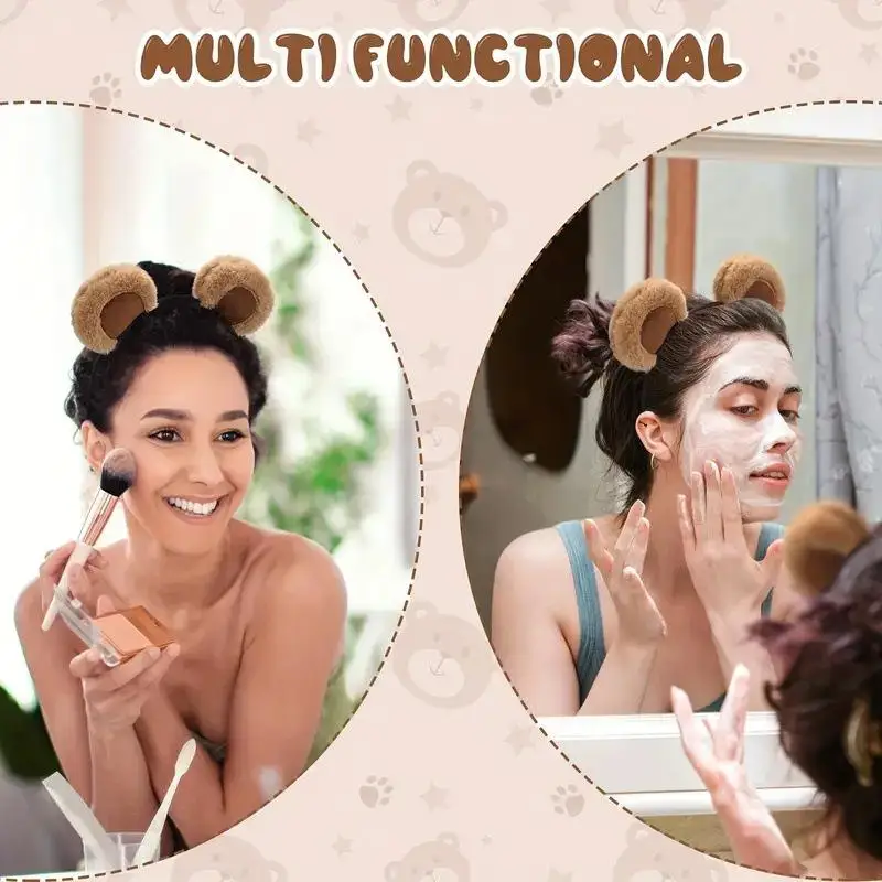 1PC Plush Bear Ear Headbands - Soft & Adorable, Unisex Accessory For Daily, Parties, Cosplay, Ideal Gift For All Ages