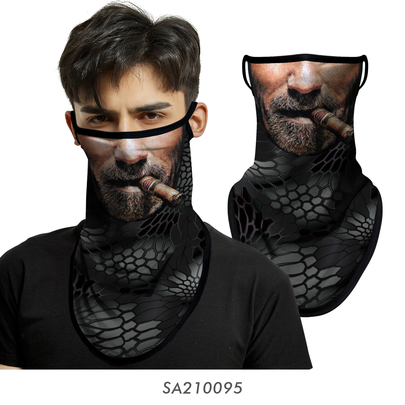 Bicycle UV Protection Face Mask Hiking Fishing Breathable Neck Cover Quick-drying Cycling Triangle Scarf Halloween 3D Skull Mask