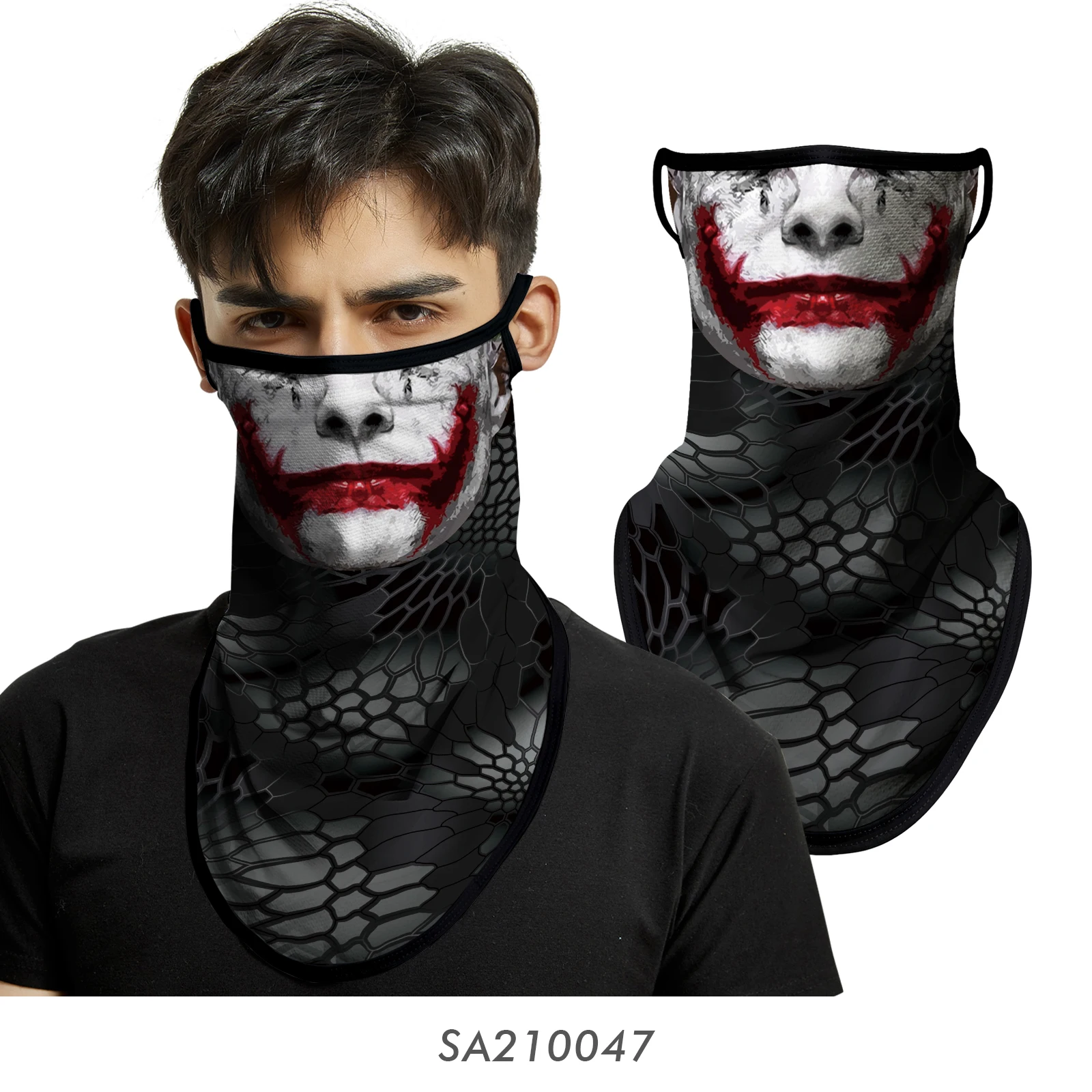 Bicycle UV Protection Face Mask Hiking Fishing Breathable Neck Cover Quick-drying Cycling Triangle Scarf Halloween 3D Skull Mask