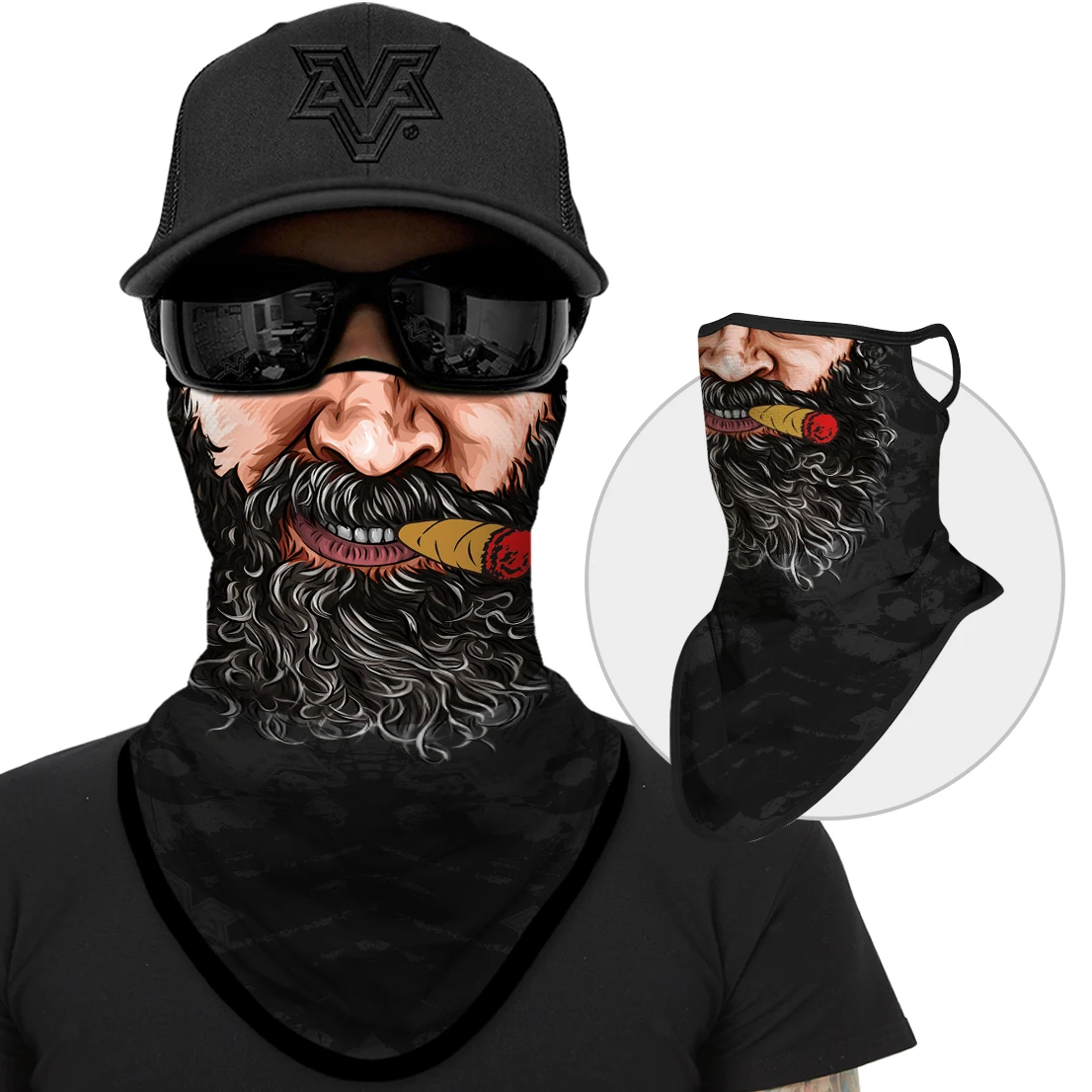 Bicycle UV Protection Face Mask Hiking Fishing Breathable Neck Cover Quick-drying Cycling Triangle Scarf Halloween 3D Skull Mask