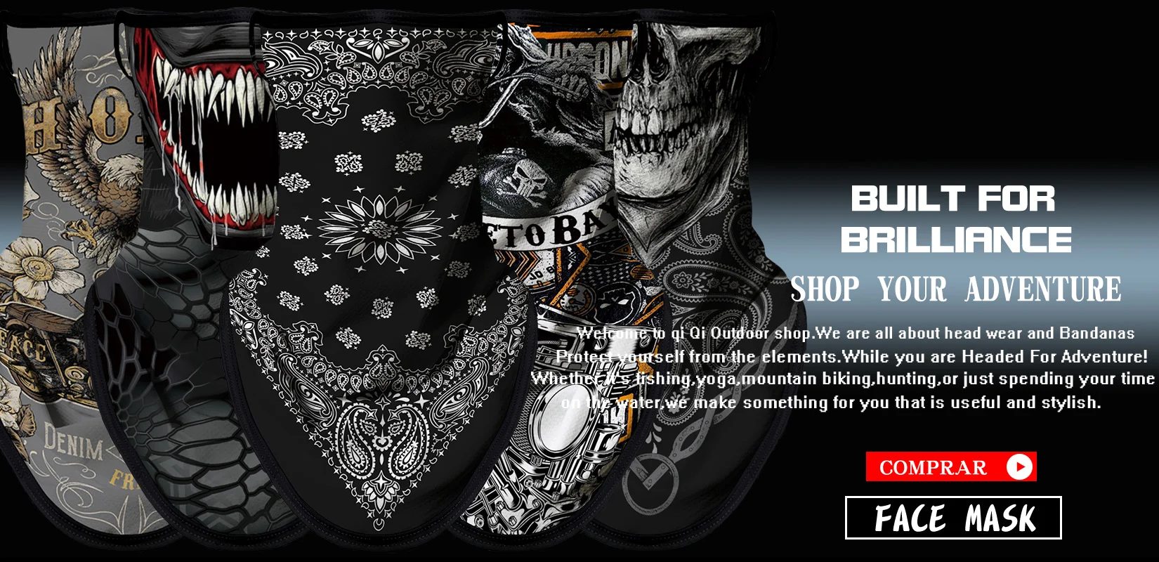 Bicycle UV Protection Face Mask Hiking Fishing Breathable Neck Cover Quick-drying Cycling Triangle Scarf Halloween 3D Skull Mask