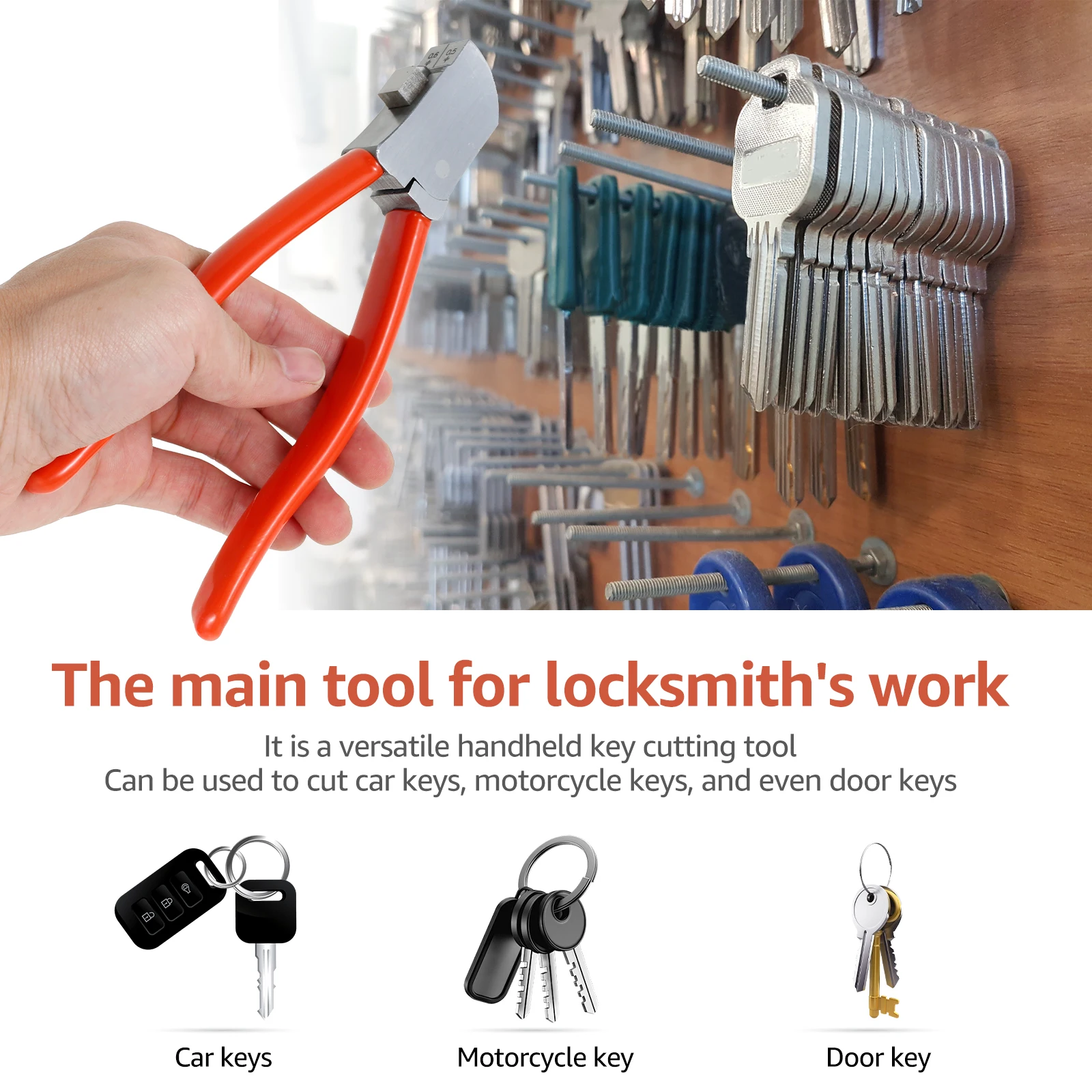 Key Cutter Hard Alloy Steel Key Cutter Machine Practical Keys Cutter Tool Multi-functional Keys Cutting Pliers for Vehicles Cars