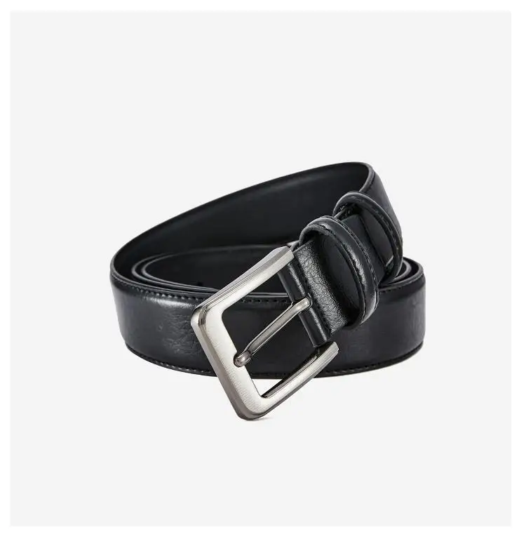 Men's Belt Boys Genuine Leather Belt Pin Buckle Belt Brown Middle-aged Youth Casual Trendy Men's Belt，Ideal for Gifting