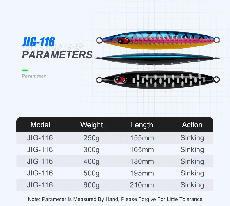 TEASER J116 250g 300g 400g 500g 600g Deepsea Big Game Trolling Vertical Jig Butterfly Offshore Metal Jigging Sinking Stick Lure