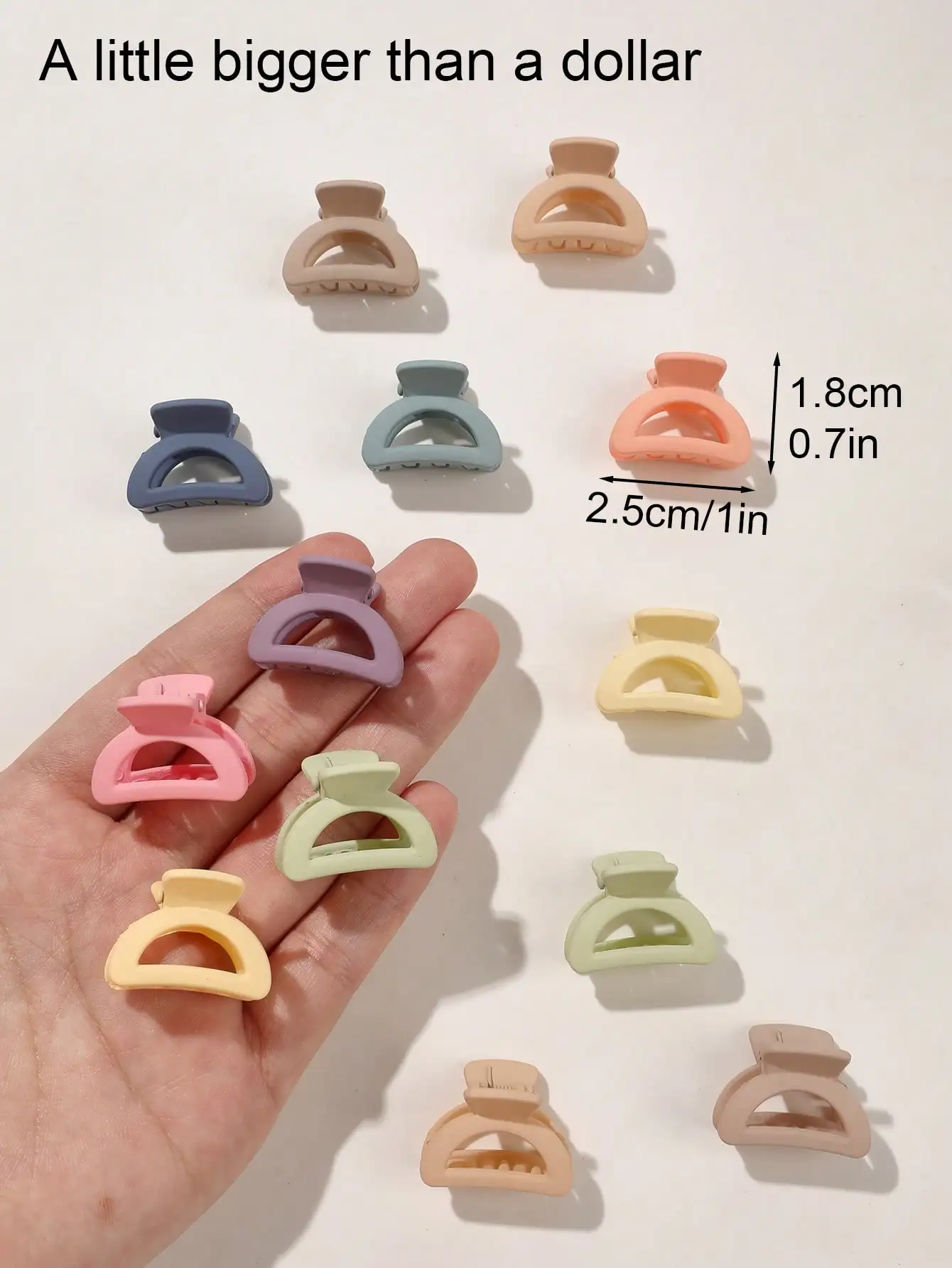 30PCS Mini Half-Circle Hollow Hair Clips for Women Tiny Hair Creaseless Styling Claw Clips Casual Versatile Hair Accessories