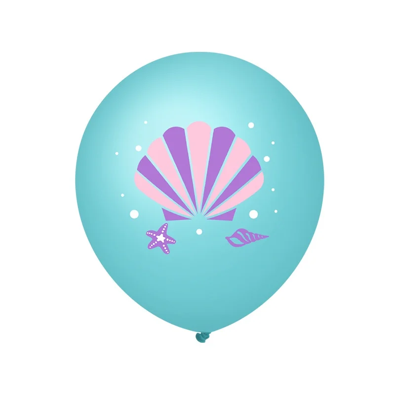 16pcs Mixed Mermaid Sea Life Animals Balloon 12inch Latex Balloon for Kids Girls Birthday Party Baby Shower Decoration