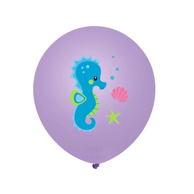 16pcs Mixed Mermaid Sea Life Animals Balloon 12inch Latex Balloon for Kids Girls Birthday Party Baby Shower Decoration