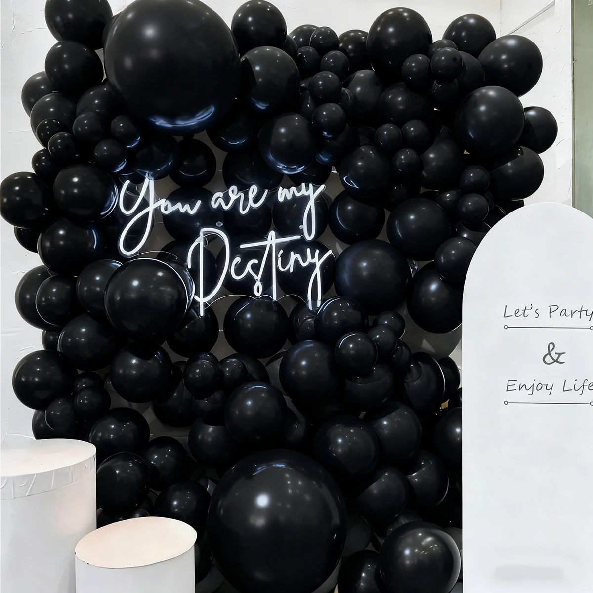 132pcs Black Balloons - 18/12/10/5 Inch - for Black Theme Birthday Wedding Baby Shower Halloween Grad Anniversary Party Arch Kit