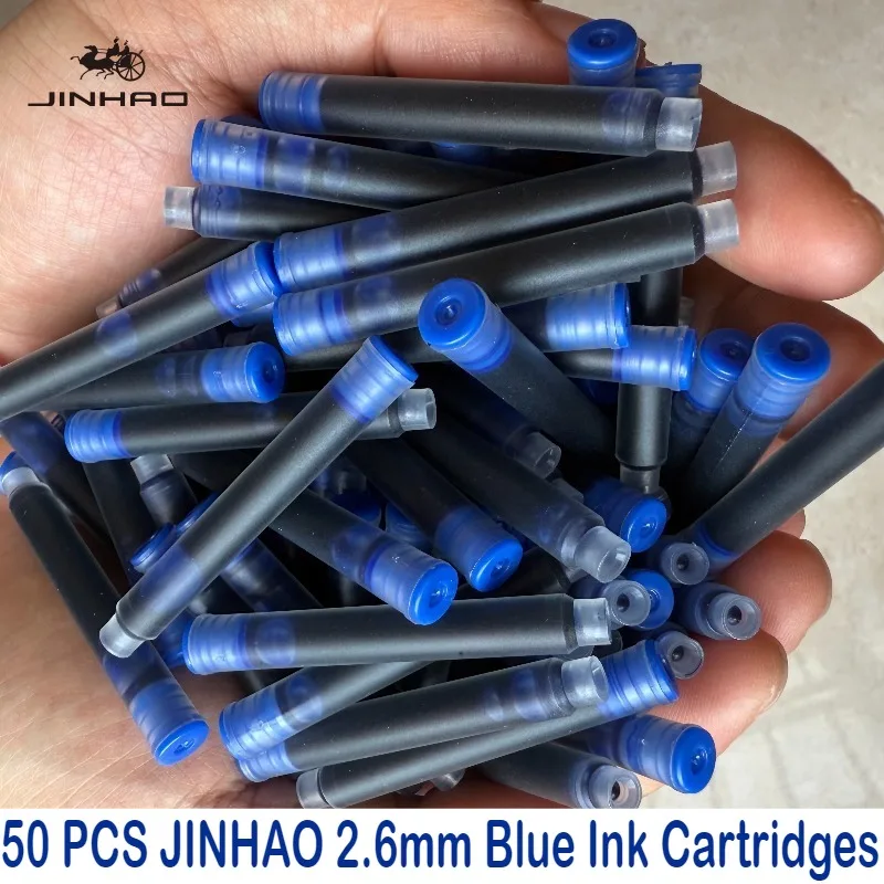 JINHAO 50/12 PCS 12 Colors 2.6mm/3.4mm Fountain Pen Ink Cartridges For Majohn Hongdian Ink School Office Supplies Stationery