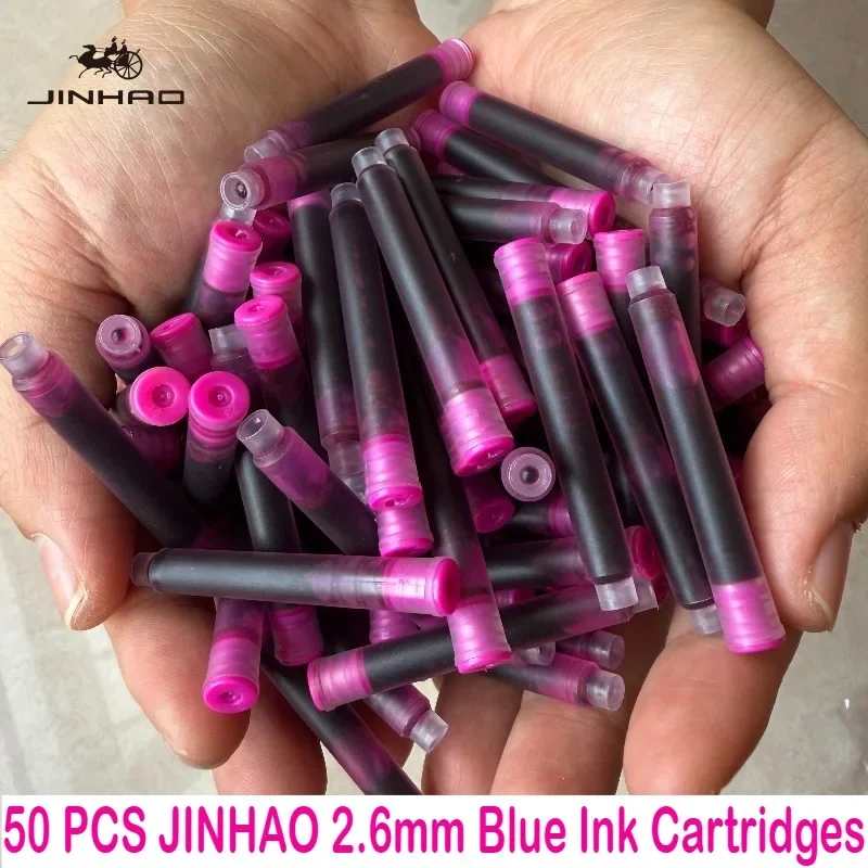 JINHAO 50/12 PCS 12 Colors 2.6mm/3.4mm Fountain Pen Ink Cartridges For Majohn Hongdian Ink School Office Supplies Stationery