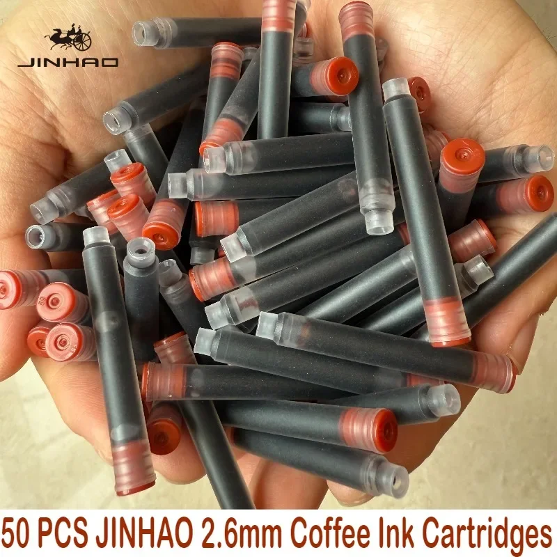 JINHAO 50/12 PCS 12 Colors 2.6mm/3.4mm Fountain Pen Ink Cartridges For Majohn Hongdian Ink School Office Supplies Stationery