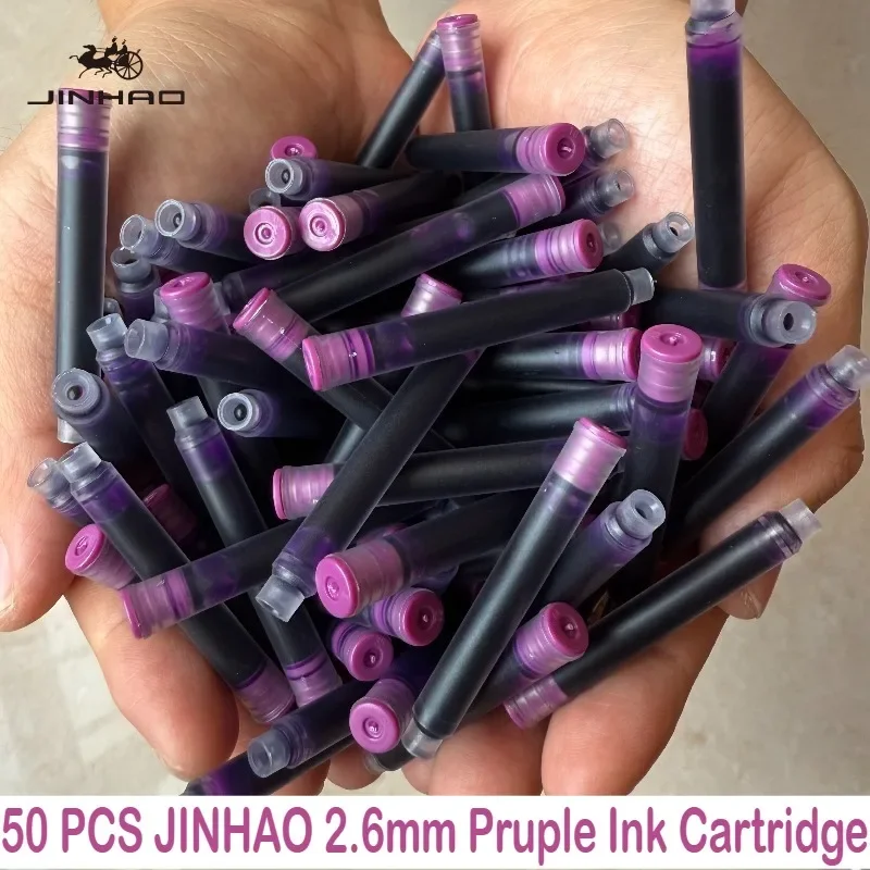 JINHAO 50/12 PCS 12 Colors 2.6mm/3.4mm Fountain Pen Ink Cartridges For Majohn Hongdian Ink School Office Supplies Stationery