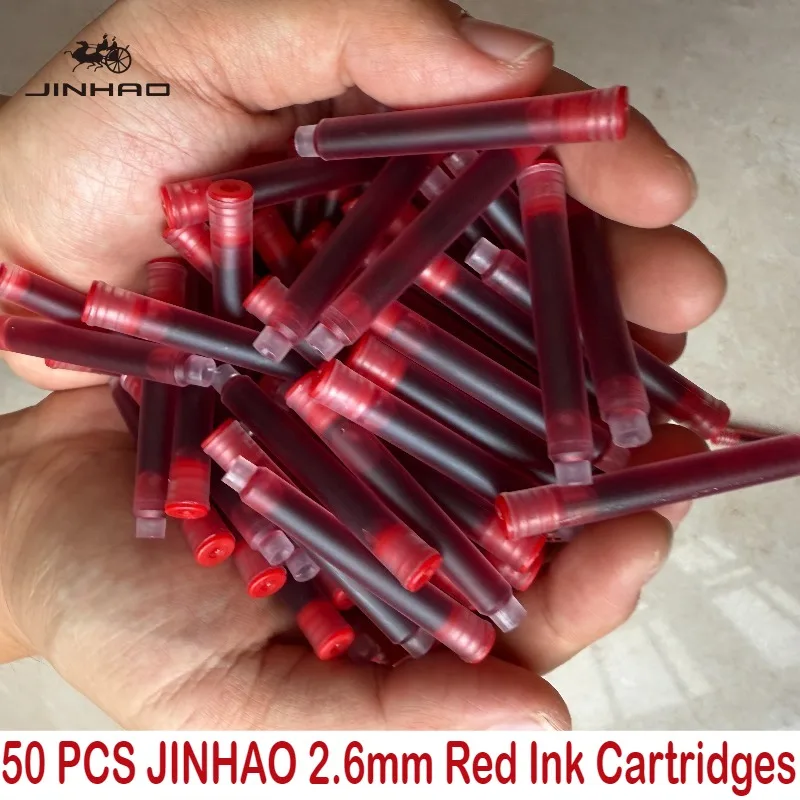 JINHAO 50/12 PCS 12 Colors 2.6mm/3.4mm Fountain Pen Ink Cartridges For Majohn Hongdian Ink School Office Supplies Stationery