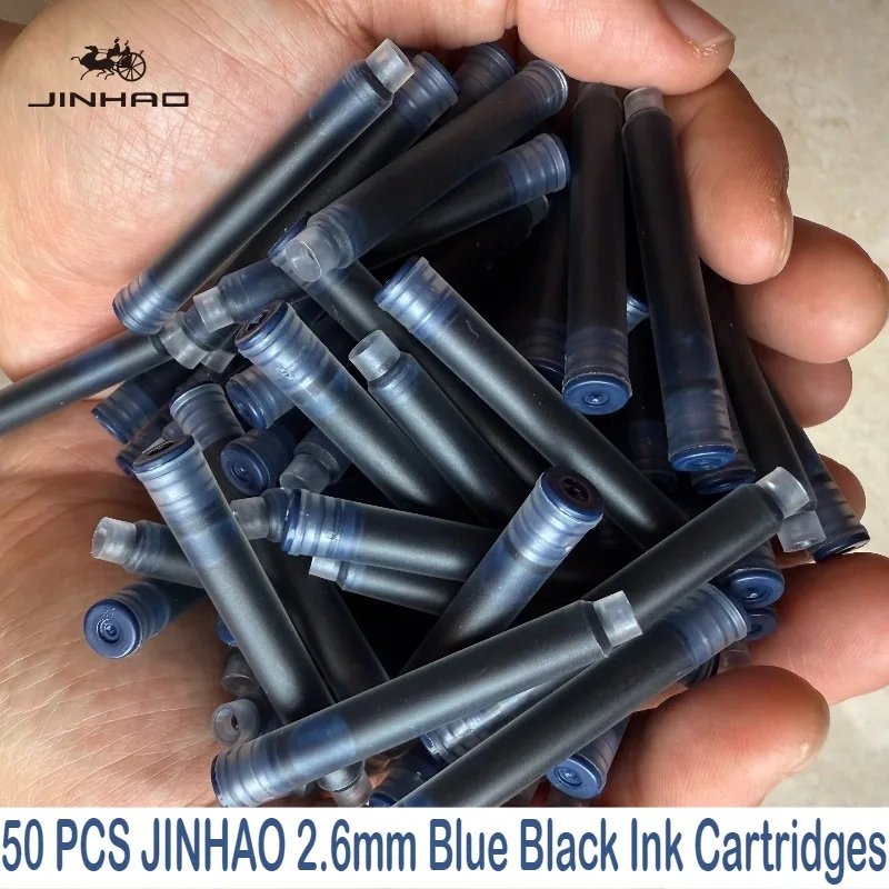 JINHAO 50/12 PCS 12 Colors 2.6mm/3.4mm Fountain Pen Ink Cartridges For Majohn Hongdian Ink School Office Supplies Stationery