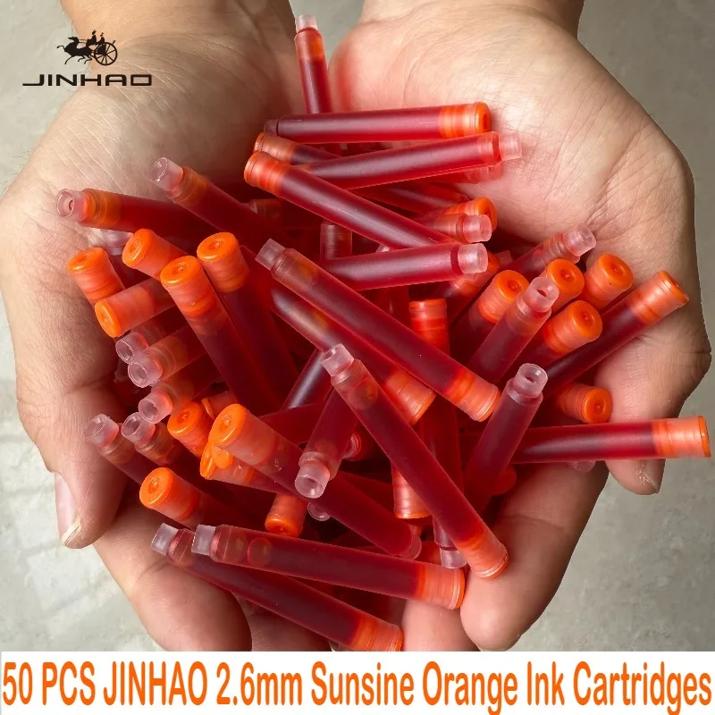 JINHAO 50/12 PCS 12 Colors 2.6mm/3.4mm Fountain Pen Ink Cartridges For Majohn Hongdian Ink School Office Supplies Stationery