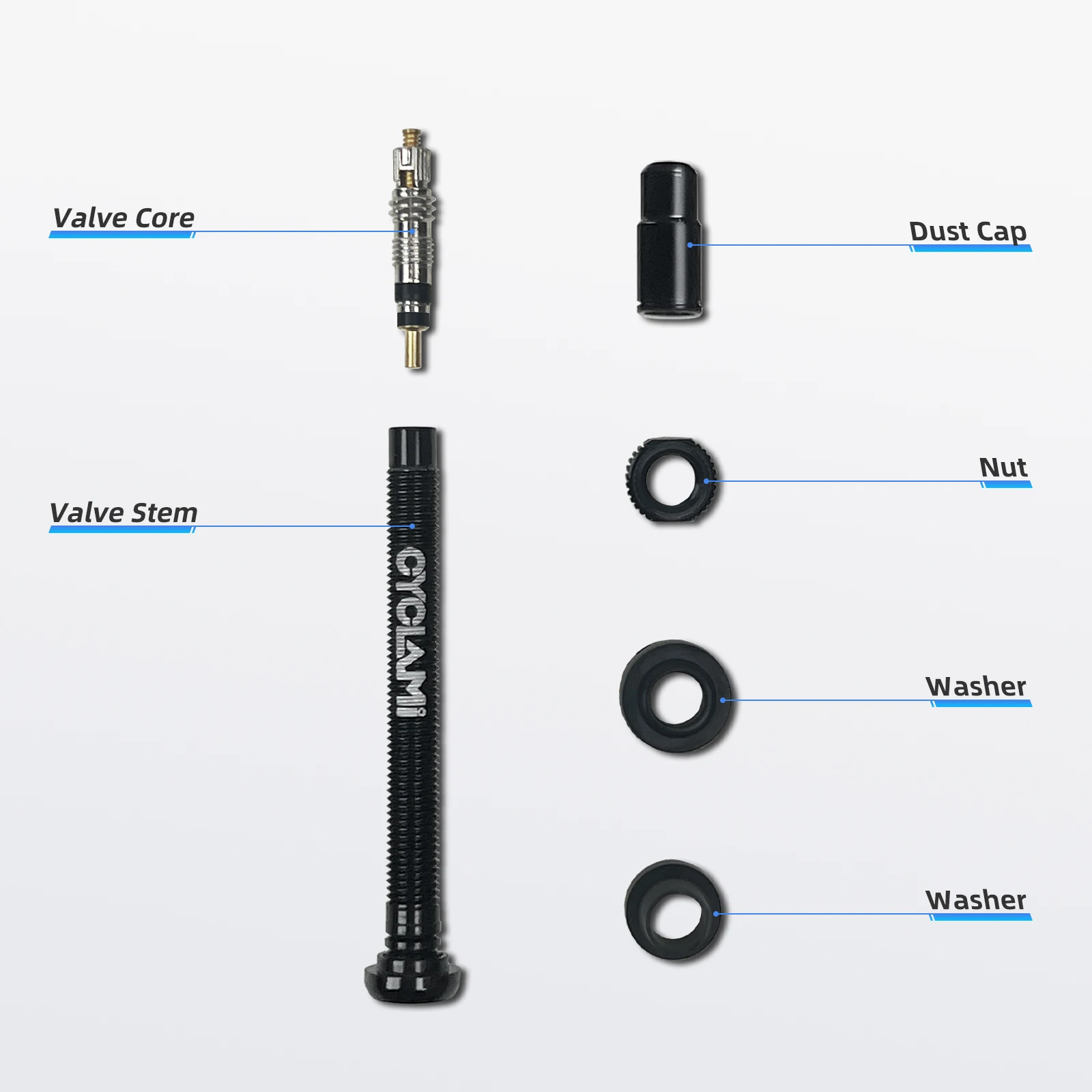 2 Pcs CYCLAMI Bicycle Tubeless Valve Aluminum Alloy Presta Removable Detachable Valve FV Ultralight Tire Nipple 45mm 65mm 85mm