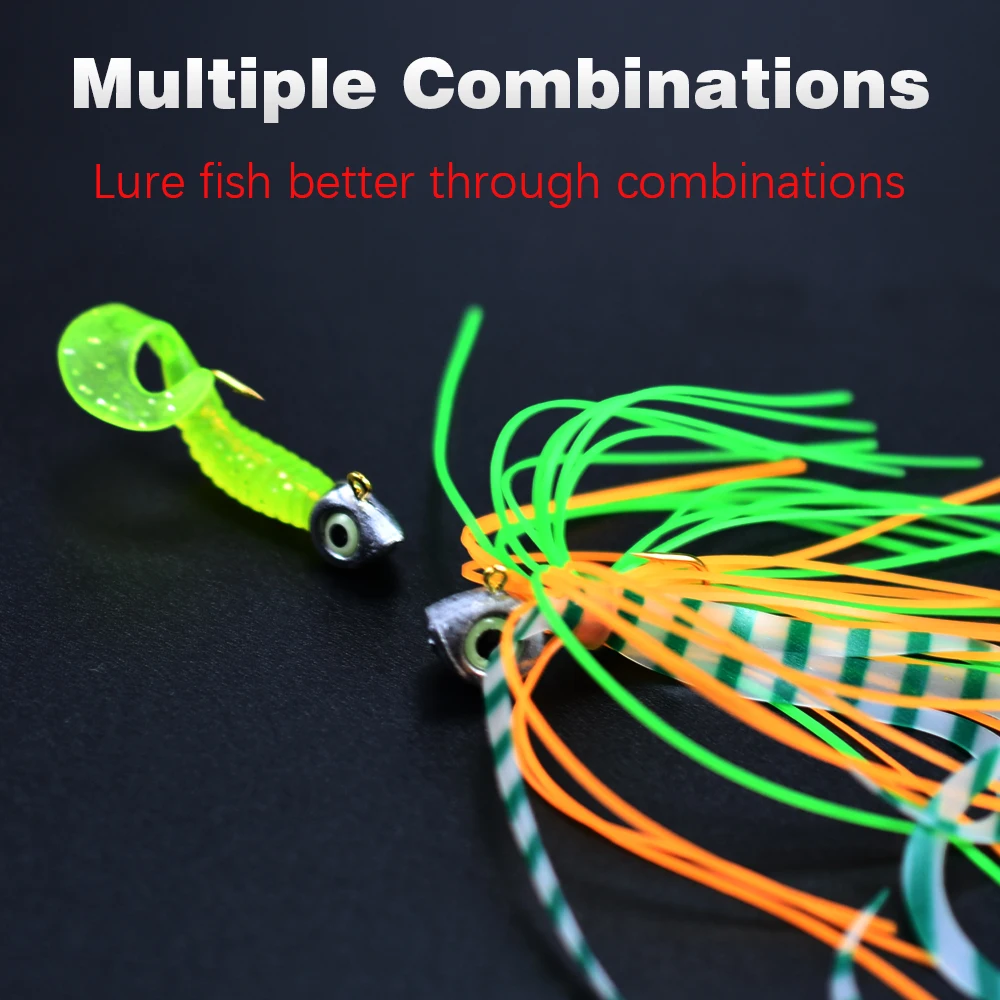 Topranc 10Pcs/Box Night Fish-Attracting 3D Fish Eye Jig Heads, Weighted Hooks, Lure Bionic Micro Baits Hooks
