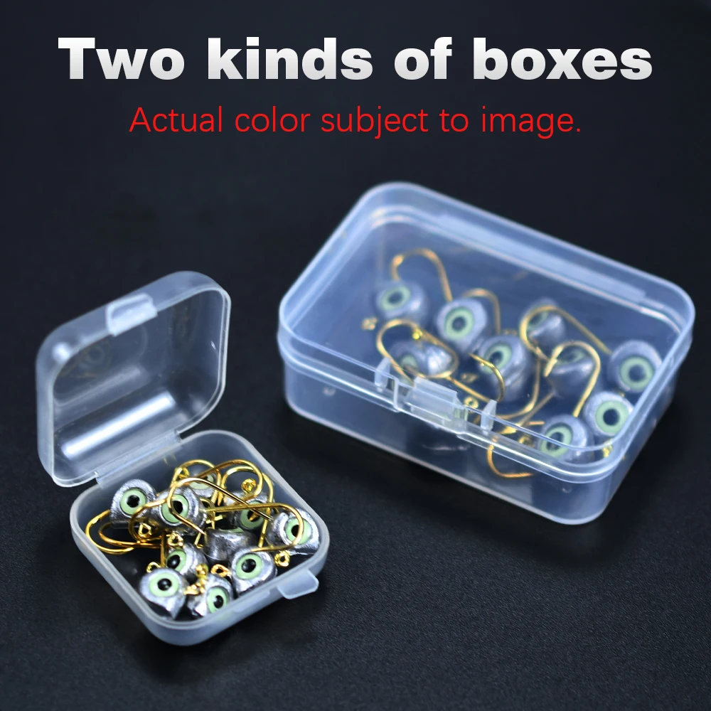 Topranc 10Pcs/Box Night Fish-Attracting 3D Fish Eye Jig Heads, Weighted Hooks, Lure Bionic Micro Baits Hooks
