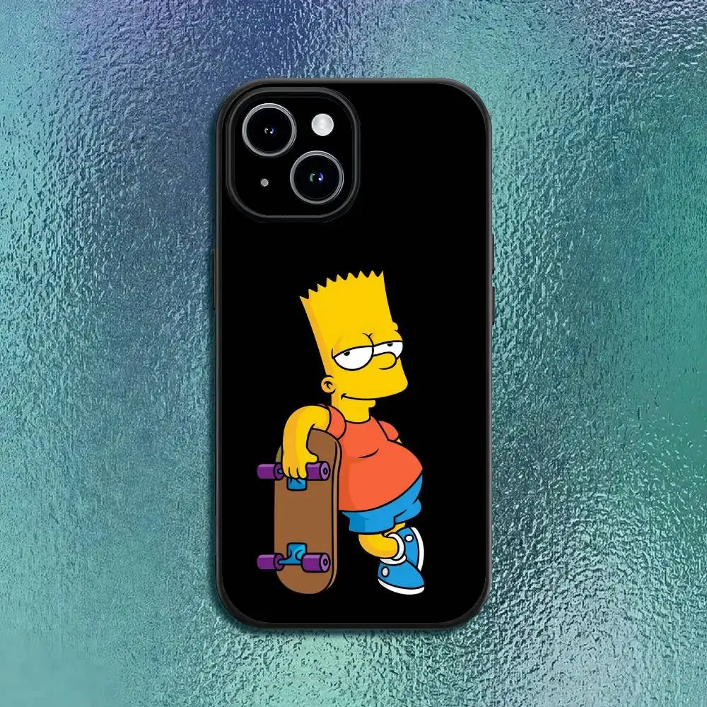 Anime T-The S-Simpsons-s Phone Case For IPhone 17 12 13 14 15 16Pro Max Plus Classic black soft shell