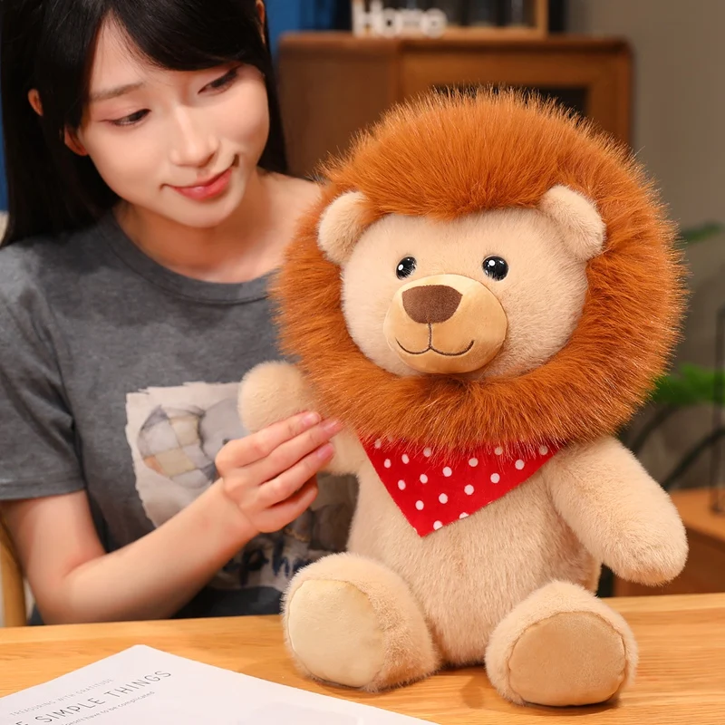 35/50/60CM Super Soft Cute Lion Plush Toy Fluffy Stuffed Animal for Hugging Pillow Cartoon Birthday Gifts Home Decor