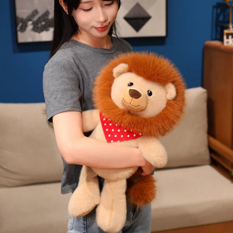 35/50/60CM Super Soft Cute Lion Plush Toy Fluffy Stuffed Animal for Hugging Pillow Cartoon Birthday Gifts Home Decor