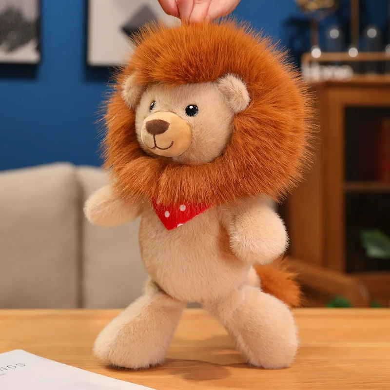 35/50/60CM Super Soft Cute Lion Plush Toy Fluffy Stuffed Animal for Hugging Pillow Cartoon Birthday Gifts Home Decor