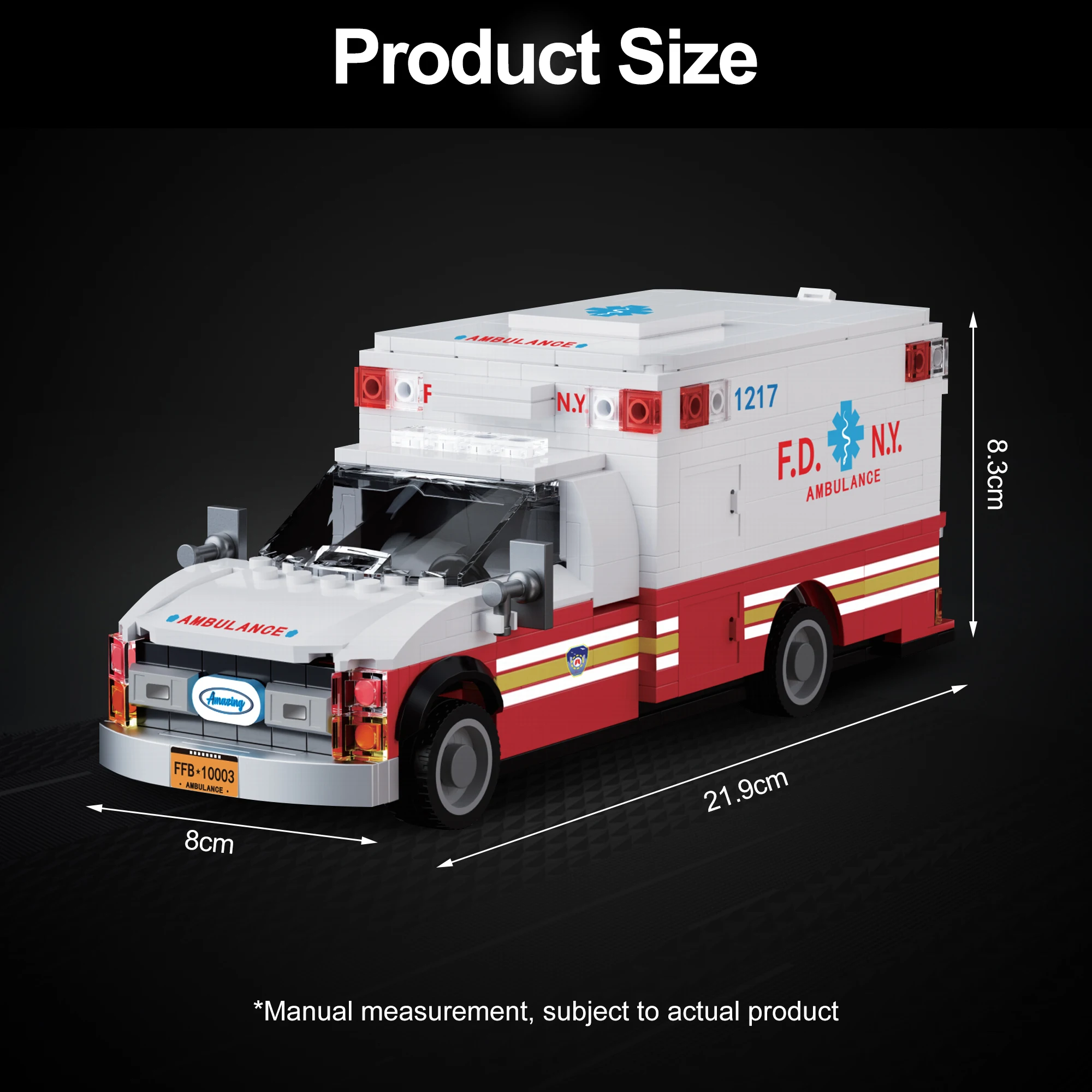 660pcs American Ambulance Building Blocks City Technical Emergency Vehicle Model Car Assembly Bricks Toys for Adults Kids Gifts