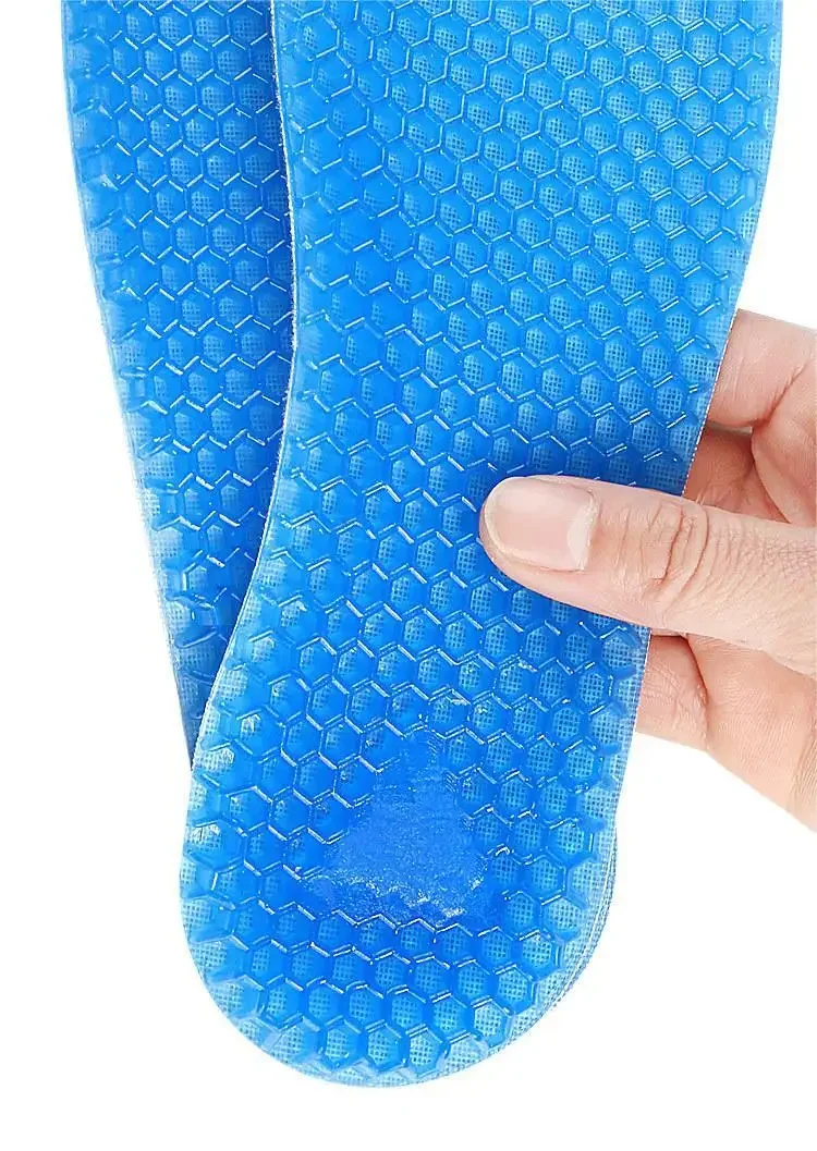 Silicone Gel Soft Insoles Outdoor Sports Running Insole Elastic Shock-absorbing Sole Men Women Sneakers Anti-slip Insoles 1 Pair