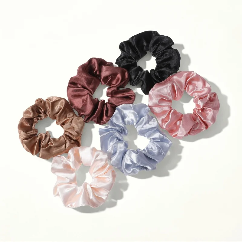 1/6/150/60/50/30/20PCS Vintage Satin Hair Scrunchies Elastic Bands Solid Color Women Girls Headwear Ponytail Ties Accessories