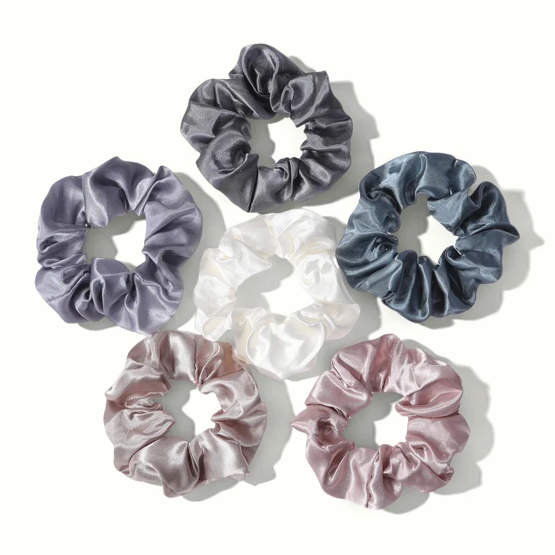1/6/150/60/50/30/20PCS Vintage Satin Hair Scrunchies Elastic Bands Solid Color Women Girls Headwear Ponytail Ties Accessories