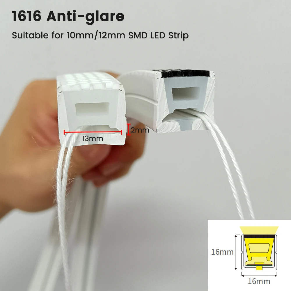 Anti-glare LED Strip Light Diffuser Tube IP67 Waterproof Cover Neon Tube For WS2812B WS2811 5050 RGB 8-12mm LED Strip Light