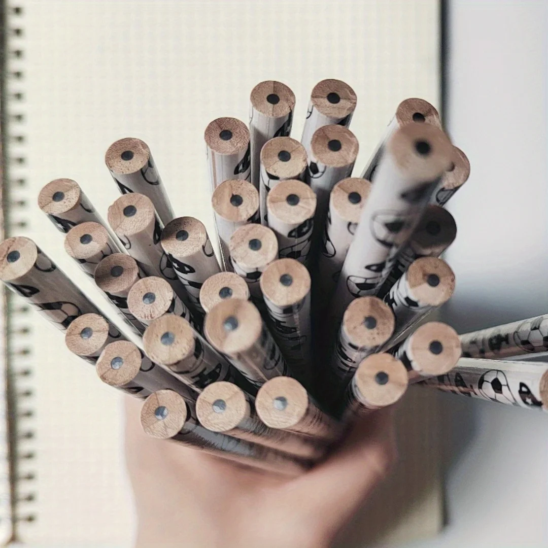 Wooden Football Pencils with Eraser HB Classic Student Writing Drawing Sketching Office Promotional Gifts Trophy Sports Design