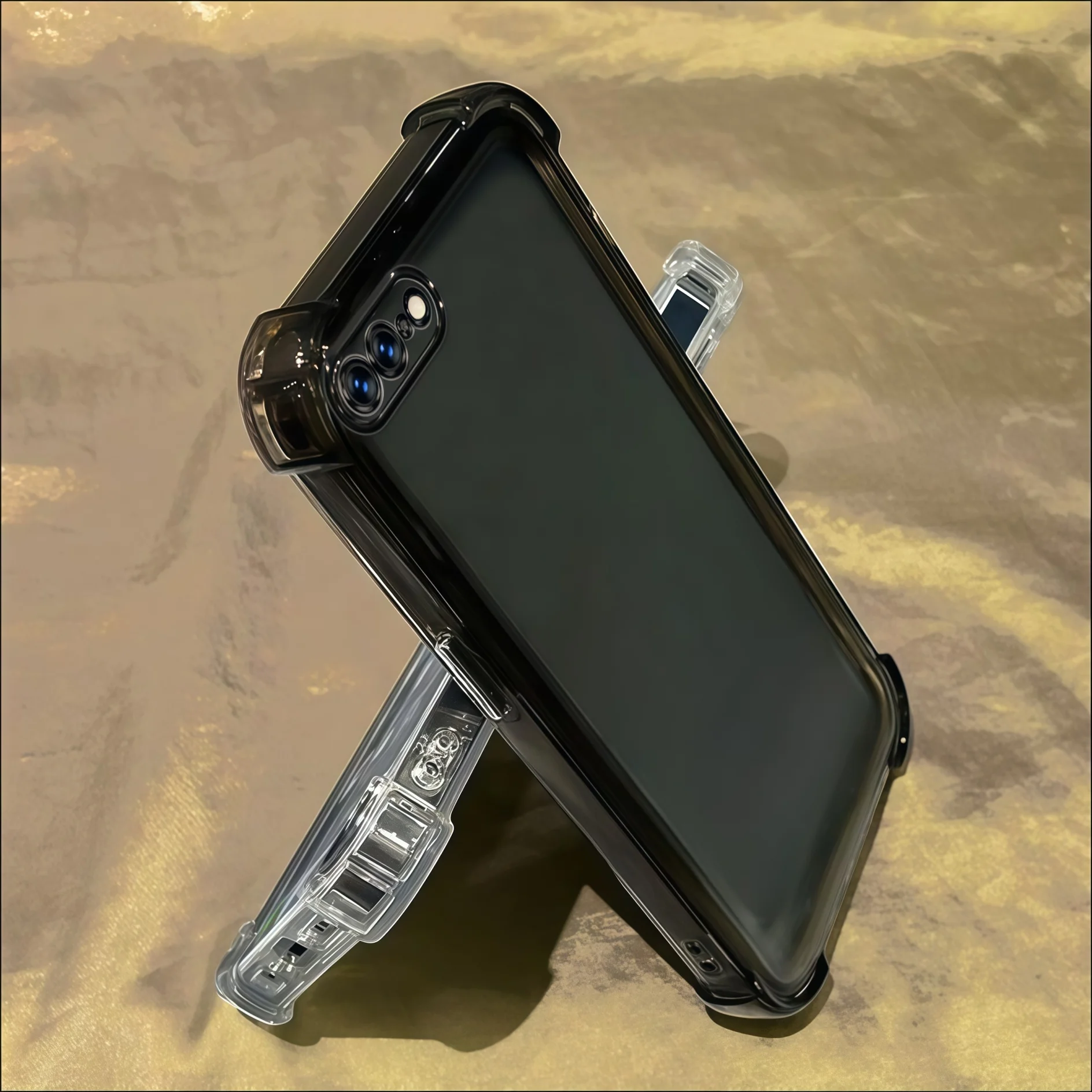 Transparent Black Without Yellowing TPU Shockproof Phone Case For iphone SE2022/SE2020/7/8/7+/8+/6/6+