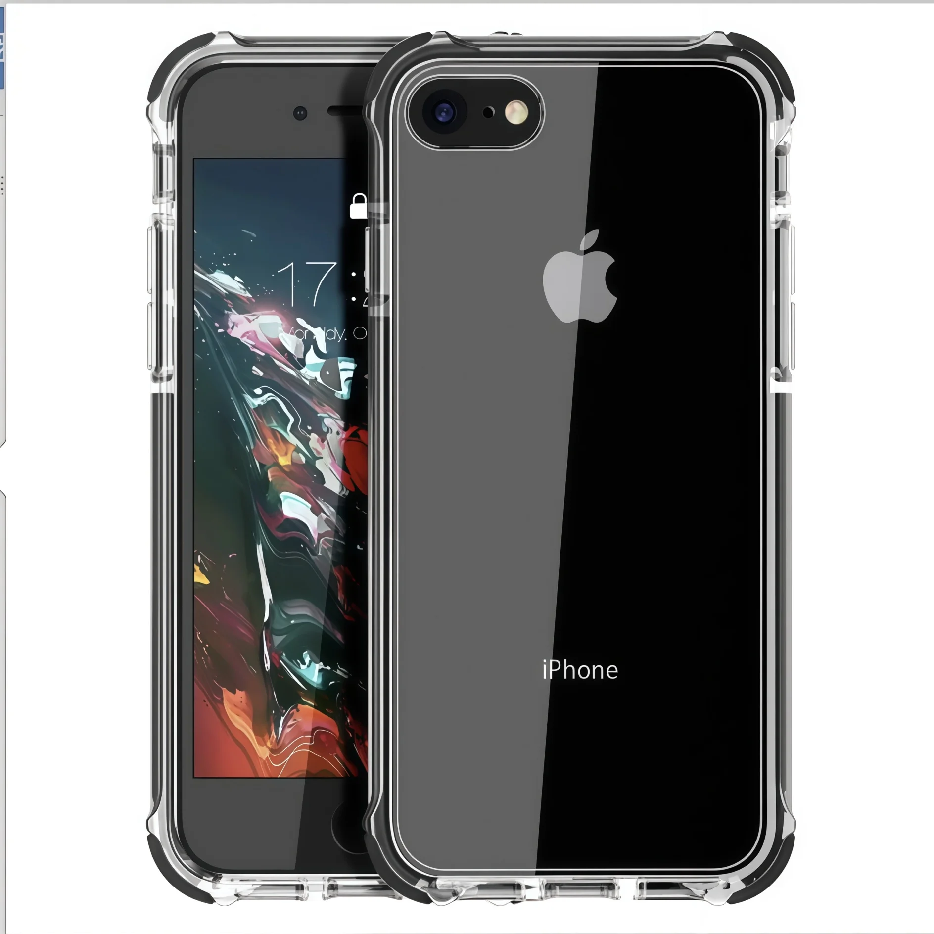 Transparent Black Without Yellowing TPU Shockproof Phone Case For iphone SE2022/SE2020/7/8/7+/8+/6/6+