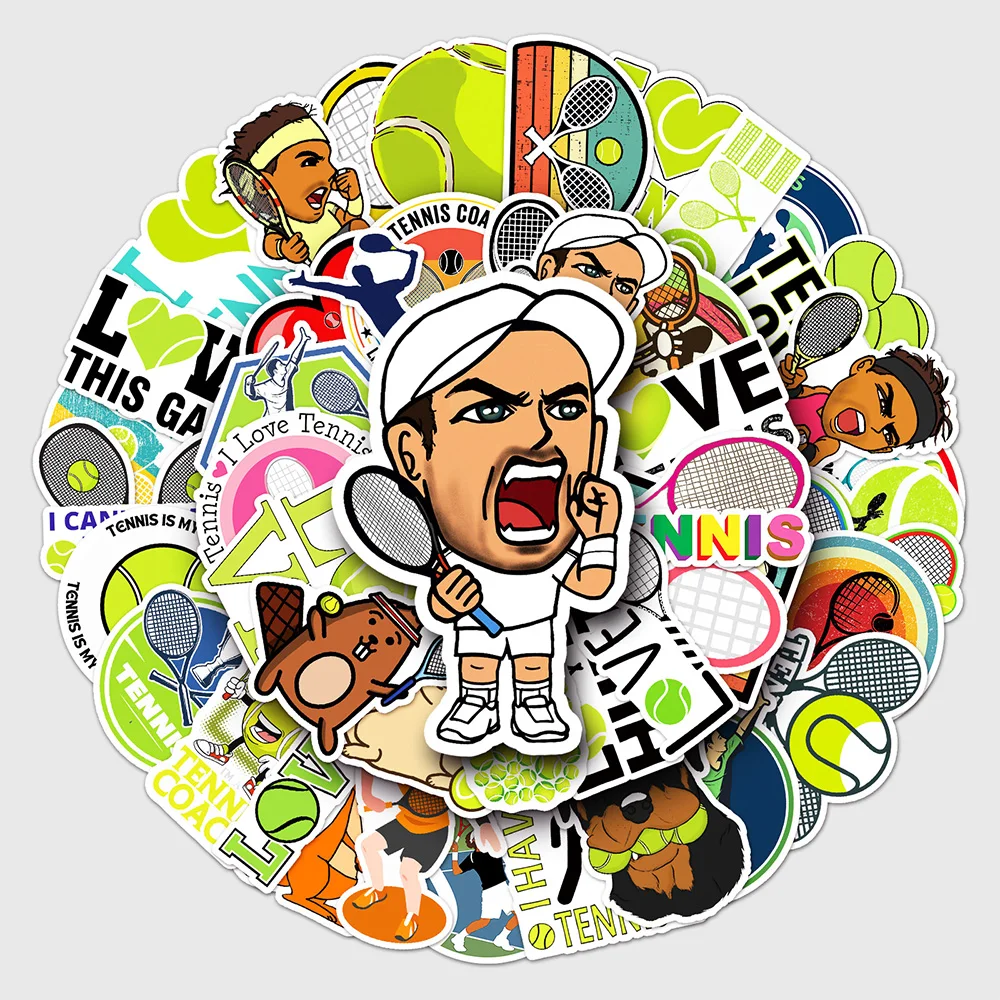 10/30/50PCS Love Tennis Cartoon Sports Stickers DIY Phone Laptop Luggage Skateboard Graffiti Decals Fun for Kid Gift