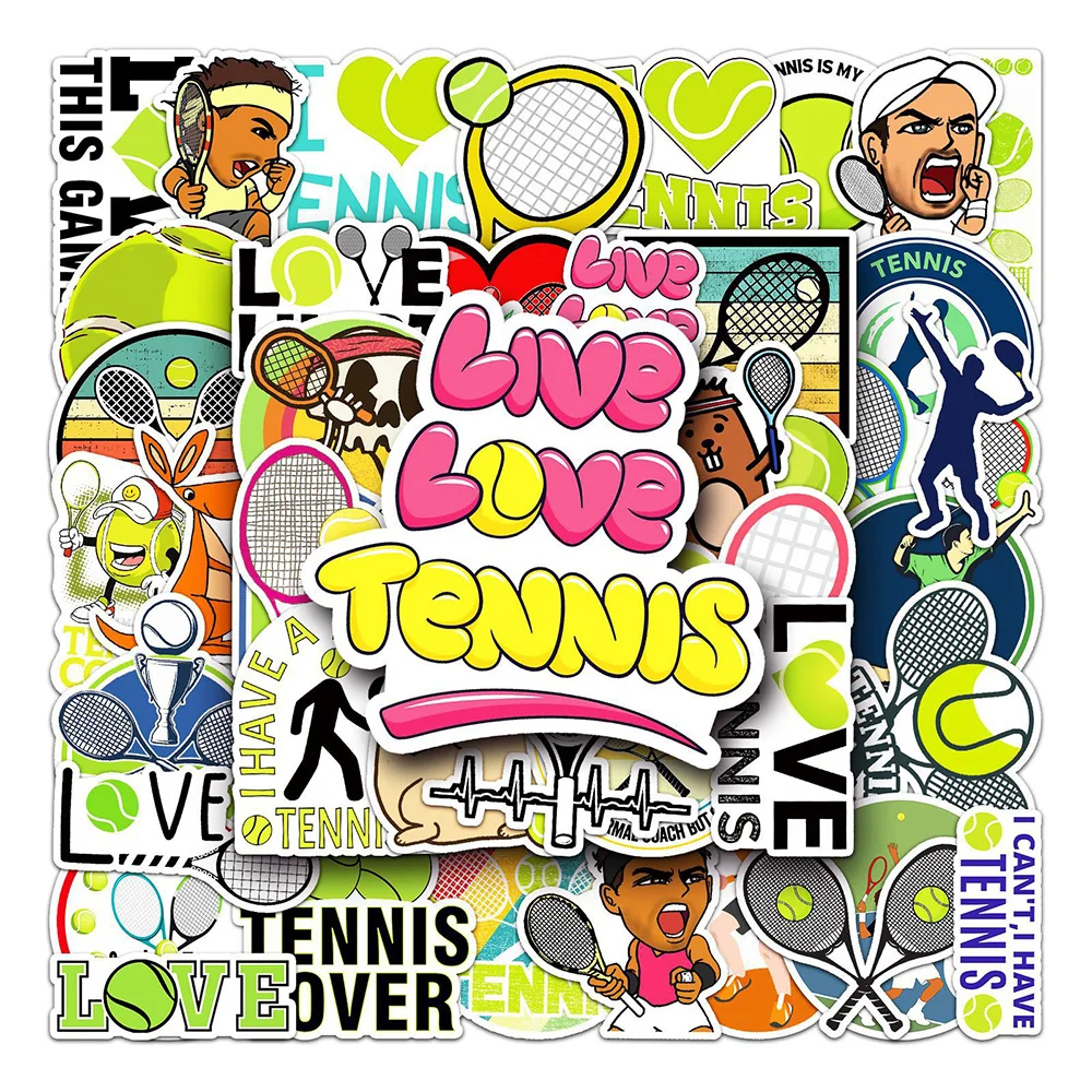 10/30/50PCS Love Tennis Cartoon Sports Stickers DIY Phone Laptop Luggage Skateboard Graffiti Decals Fun for Kid Gift
