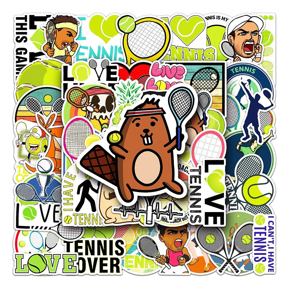 10/30/50PCS Love Tennis Cartoon Sports Stickers DIY Phone Laptop Luggage Skateboard Graffiti Decals Fun for Kid Gift