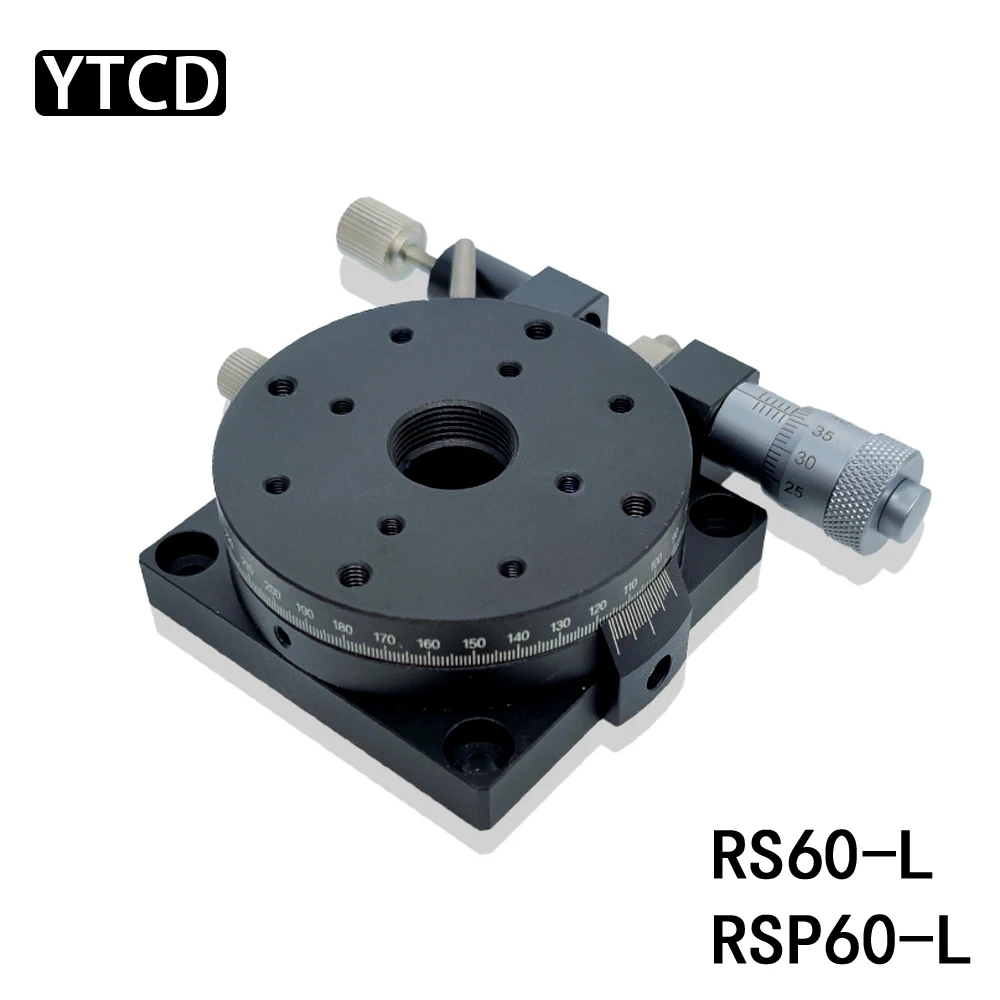 60mm R Axis Rotary Stage High Precision Manual Rotation Platform with Micrometer Fine Tuning Optical Positioning Slide RS60-L RS
