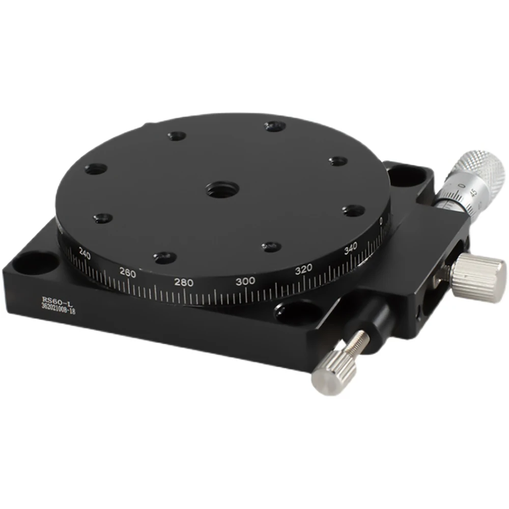 60mm R Axis Rotary Stage High Precision Manual Rotation Platform with Micrometer Fine Tuning Optical Positioning Slide RS60-L RS