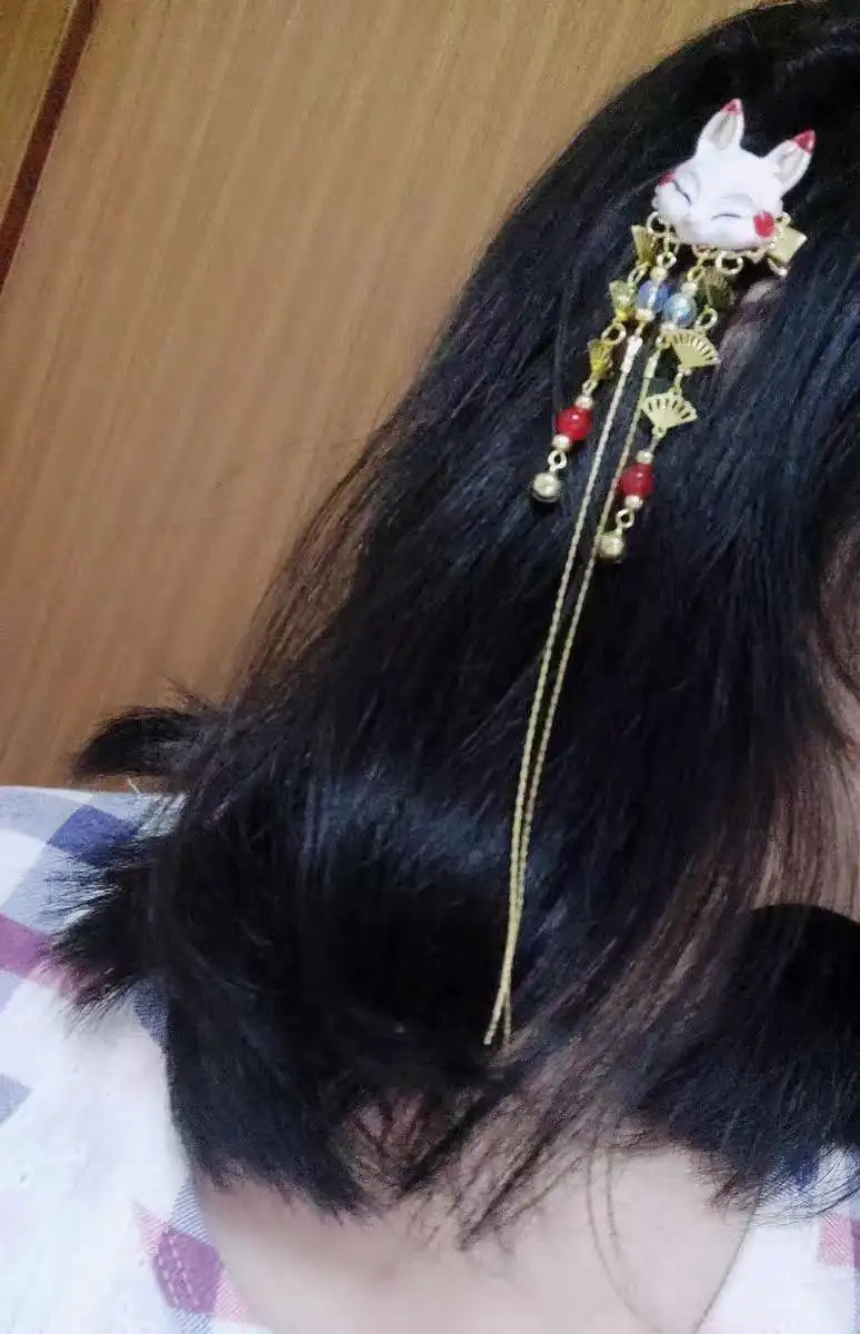 Fox hairpin Lolita rabbit tassel hair accessories  performance party festival headdress japanese hair accessories