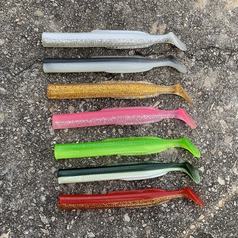 HAIMALUO Happy Soft Fishing Lure Tail Artificial Saltwater Fishing Bait Swimbait Sea Bass Tackle Soft Bait Body Part