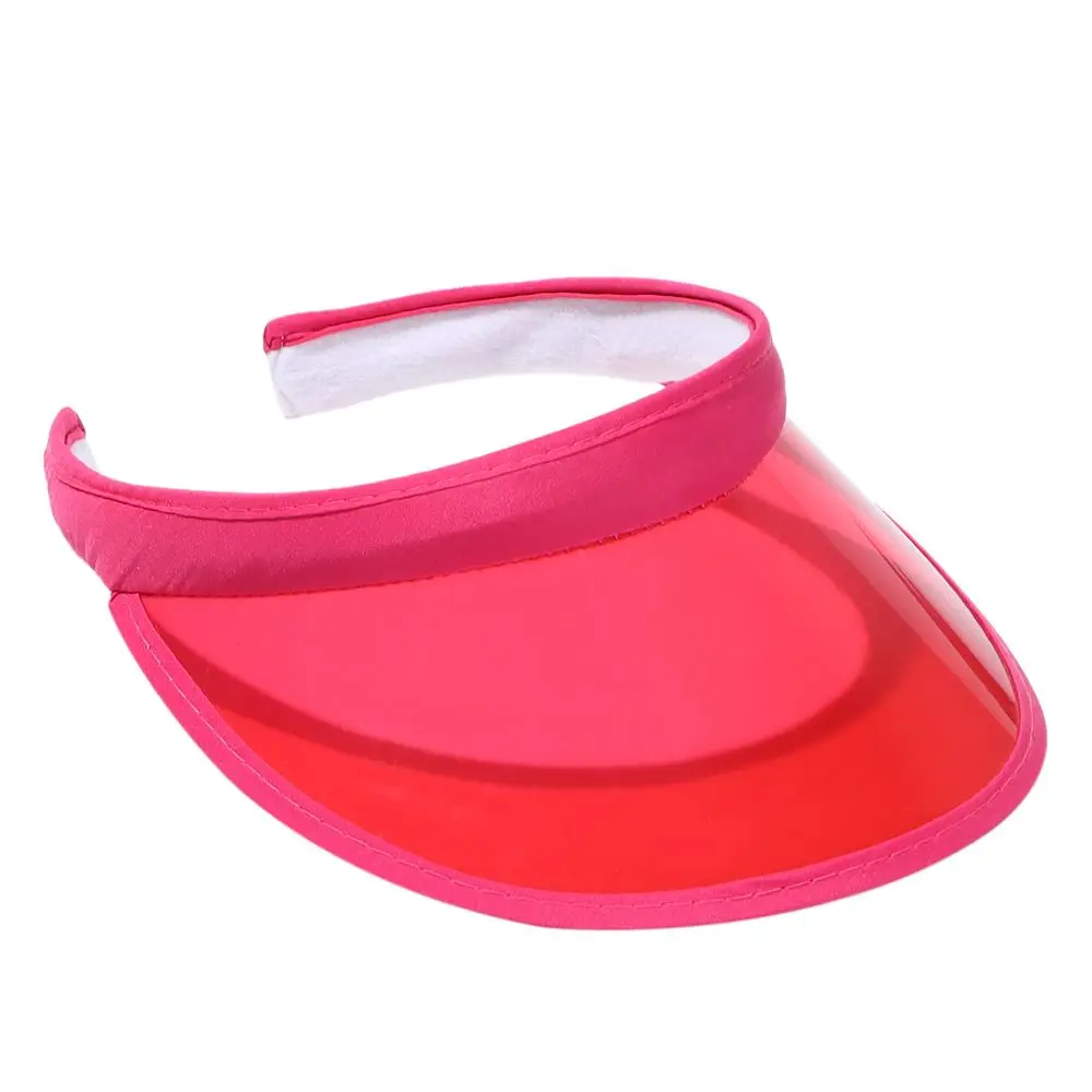 Fashion Summer Outdoor Sports Sun Protection Cap Unisex Clear Plastic Visor Hat Candy Color PVC Sunshade Hat UV Protection Hat