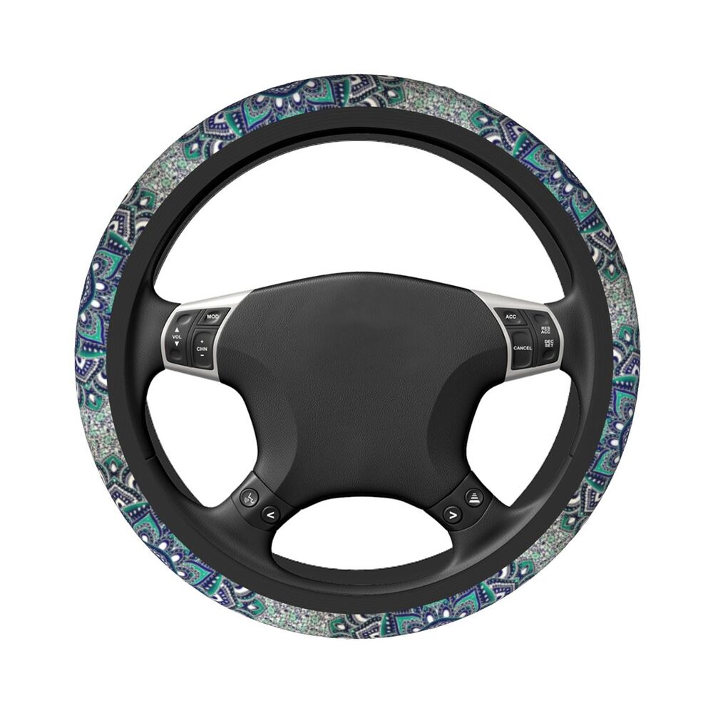 Mandala Hippie Bohemian Car Steering Wheel Cover 38cm Boho Steering Wheel Protective Cover Car-styling Interior Accessories