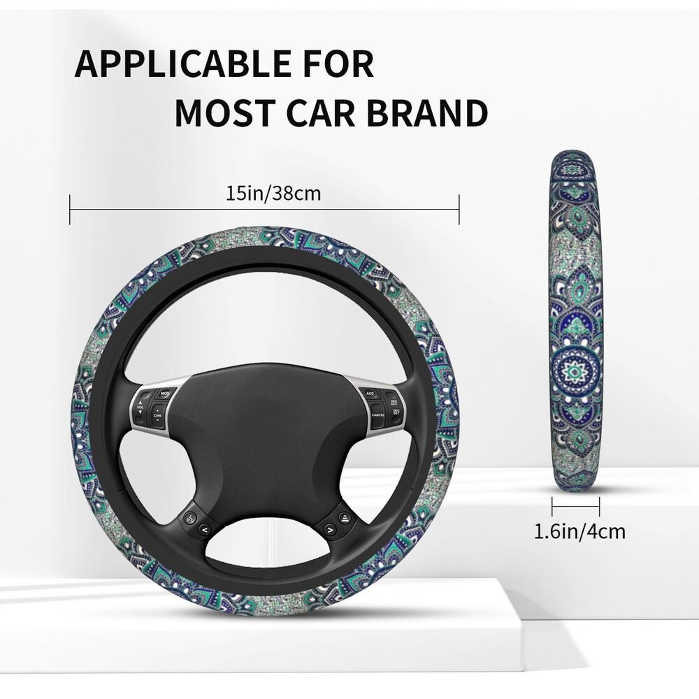 Mandala Hippie Bohemian Car Steering Wheel Cover 38cm Boho Steering Wheel Protective Cover Car-styling Interior Accessories