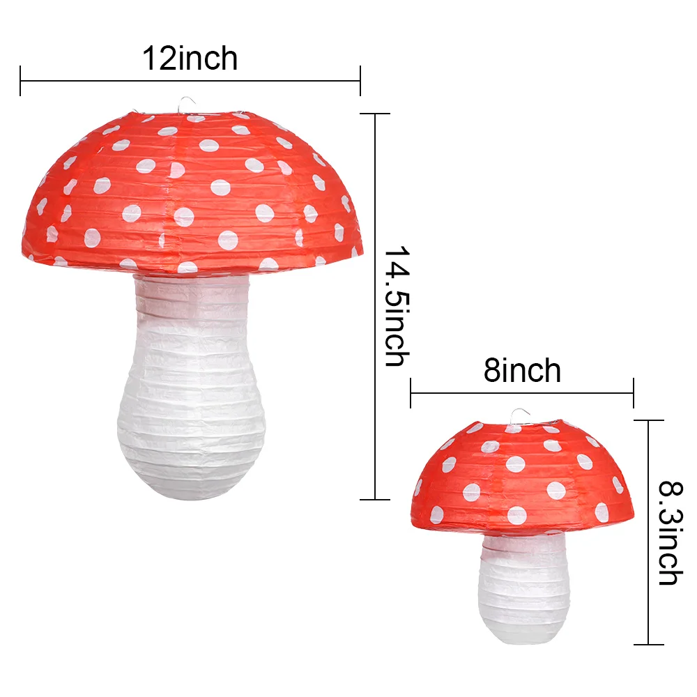 Hanging Lamp Large Mushroom Shaped Paper Lanterns for Baby Shower Wedding Birthday Party Decor Jungle Theme Gift
