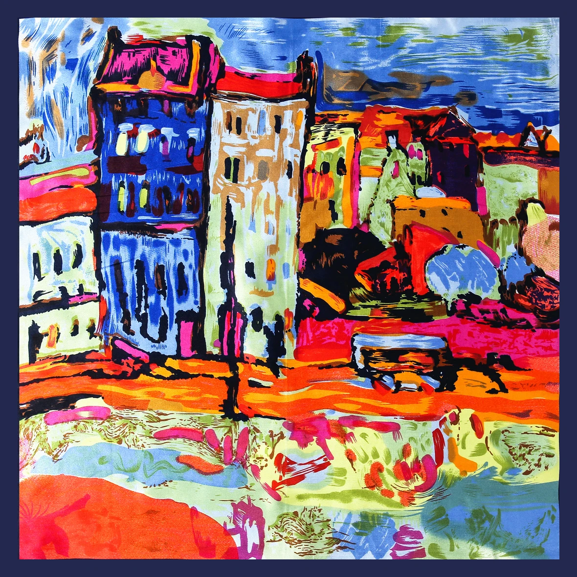 2022 Europe 60cm Spring New Versatile Women's Imitation Silk Business Leisure Small Scarf Occupation Small Square Towel