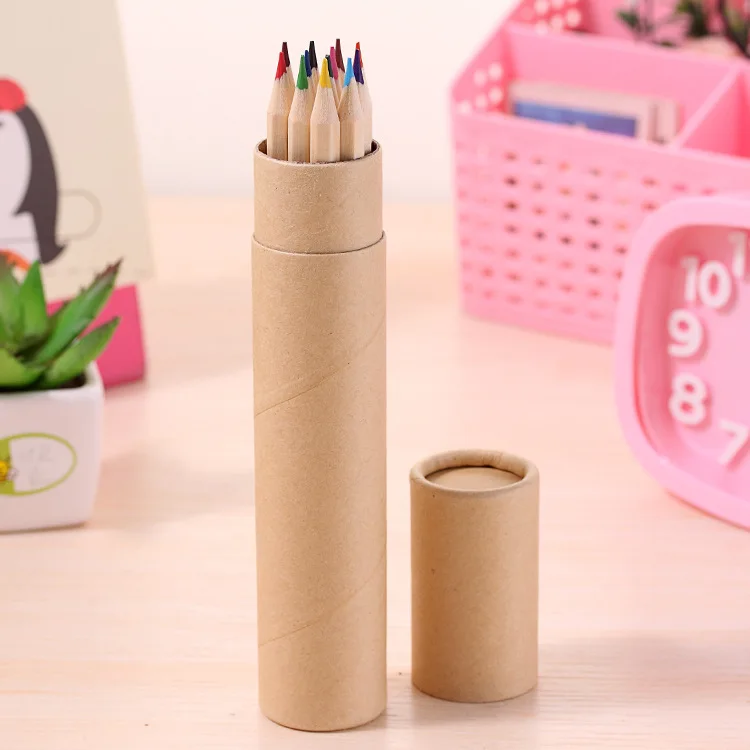 Professional New Set 12 Color Natural Wood Color Pencil Color High Quality Student Drawing Pencil School Office Supplies