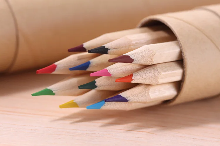 Professional New Set 12 Color Natural Wood Color Pencil Color High Quality Student Drawing Pencil School Office Supplies