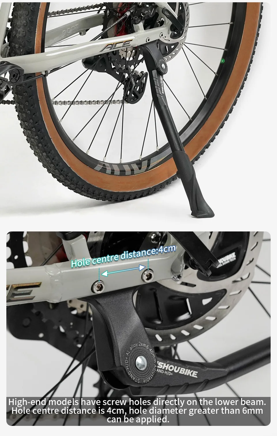 JSHOUBIKE Adjustable Bicycle Kickstand Aluminium Alloy MTB/Snow/Folding Bike/Electric Vehicle Bicycle Side Footrest 24-29 Inch